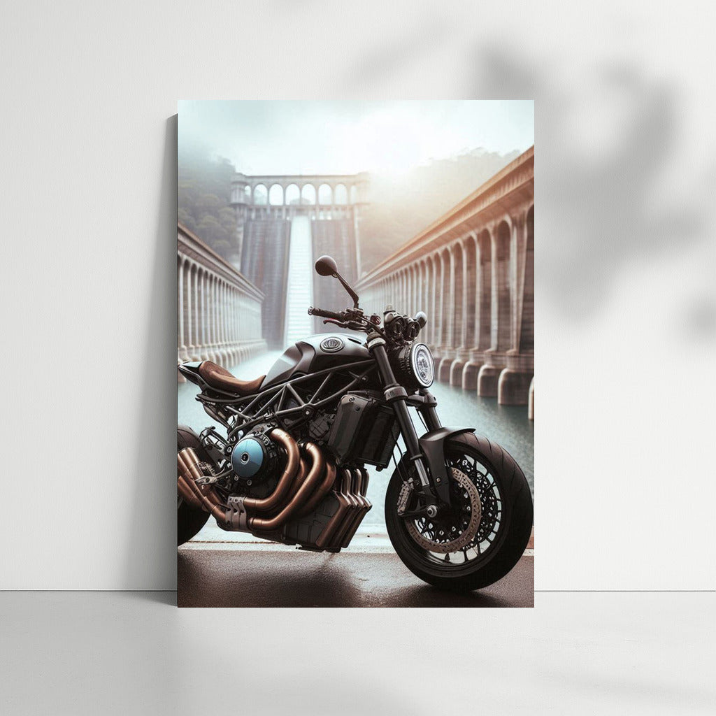 Speed on the Edge: Naked Bike at the Majestic Dam