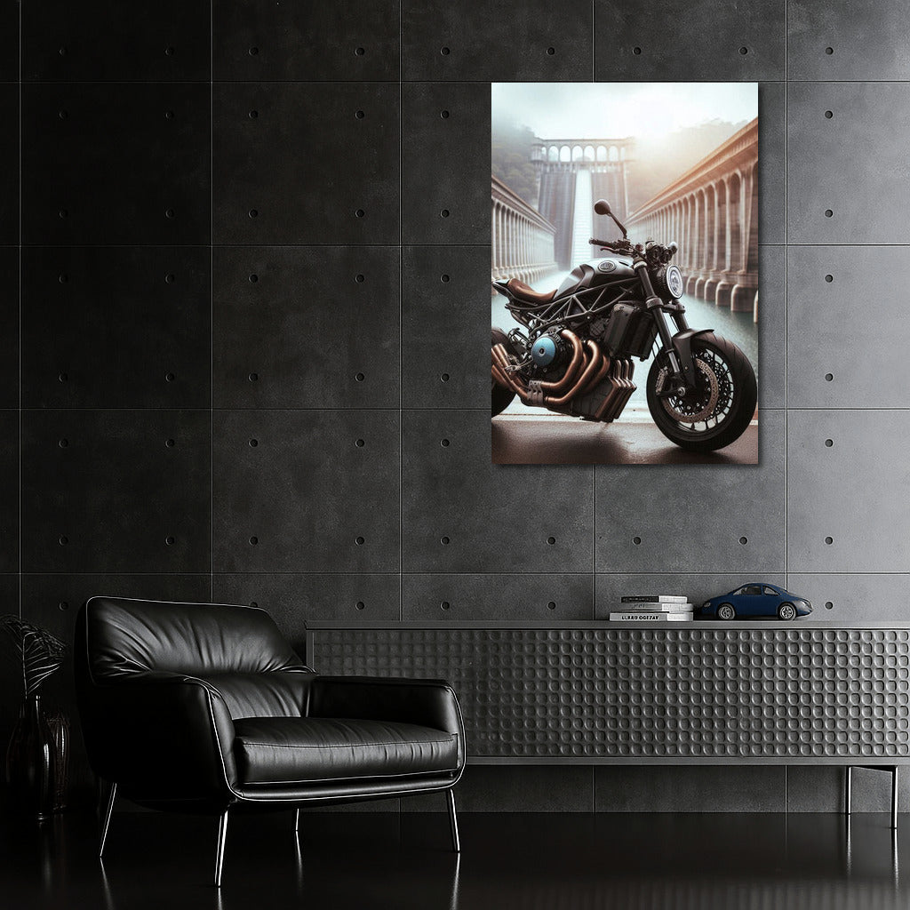 Speed on the Edge: Naked Bike at the Majestic Dam