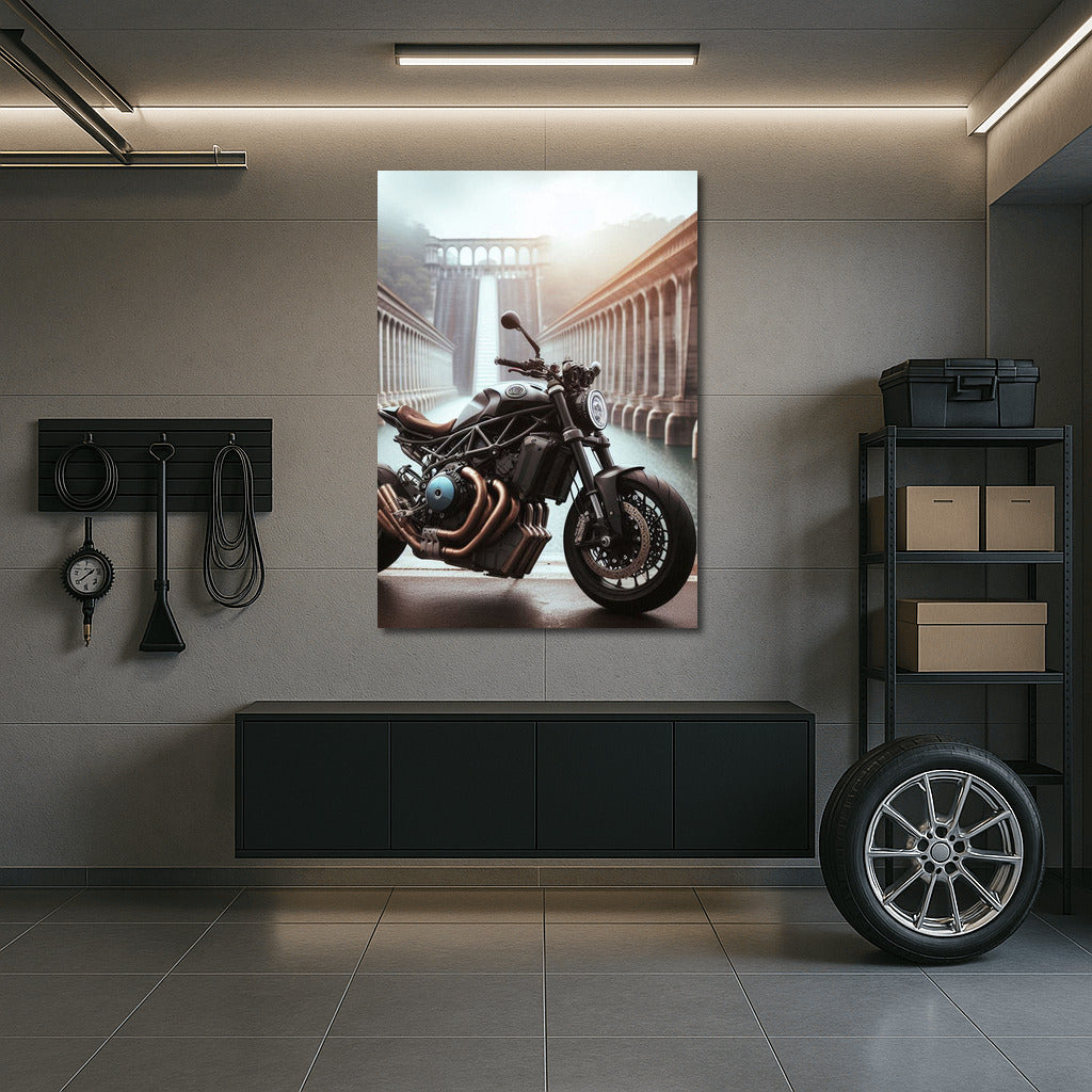 Speed on the Edge: Naked Bike at the Majestic Dam