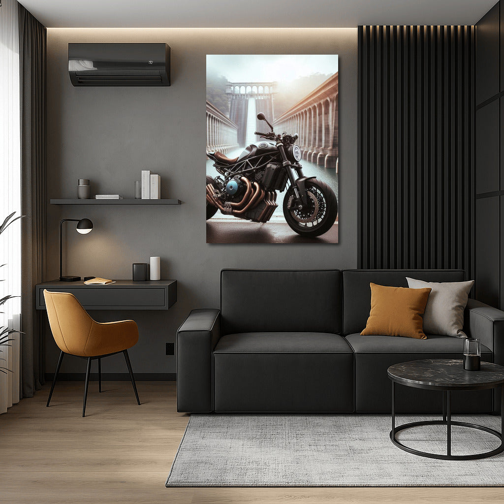 Speed on the Edge: Naked Bike at the Majestic Dam