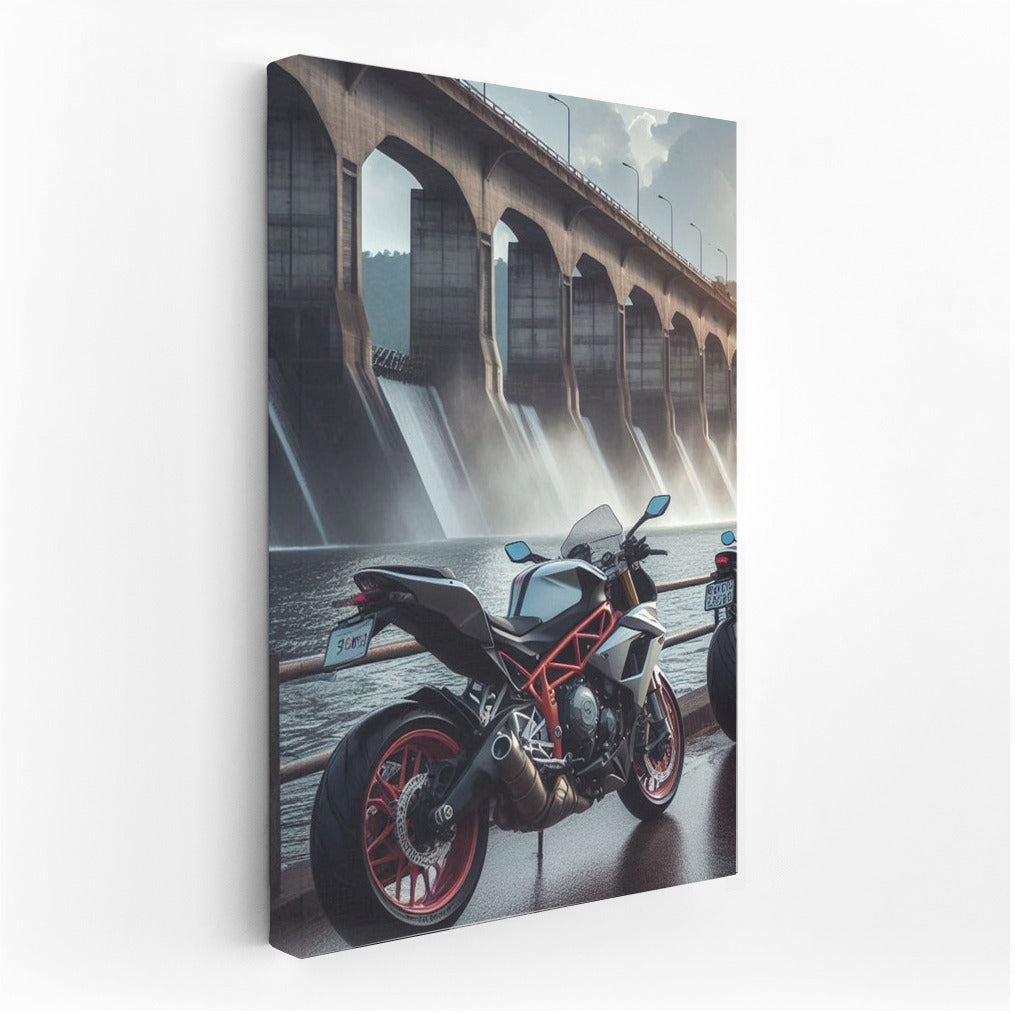 Freedom on Wheels: Motorcycle at the Dam