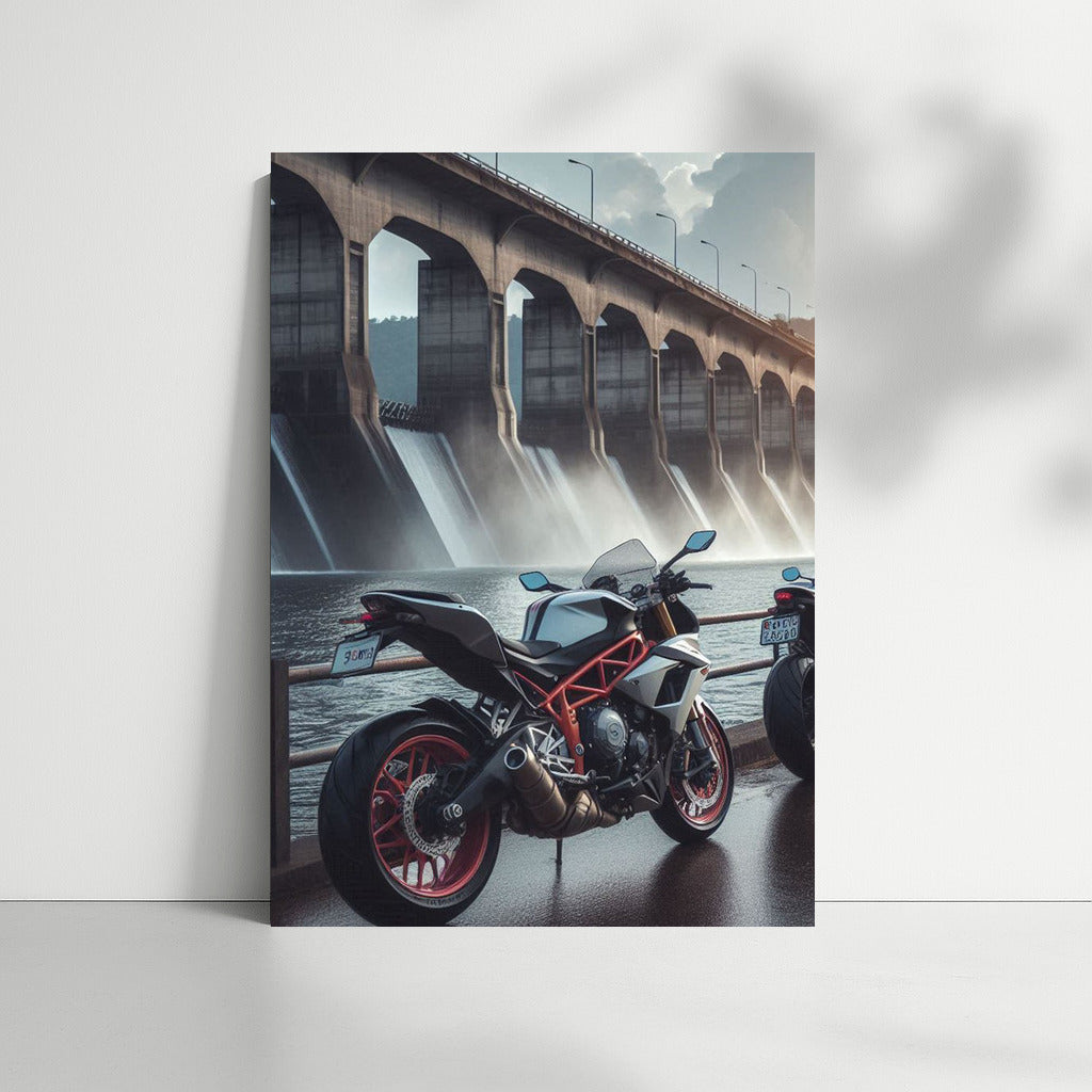 Freedom on Wheels: Motorcycle at the Dam