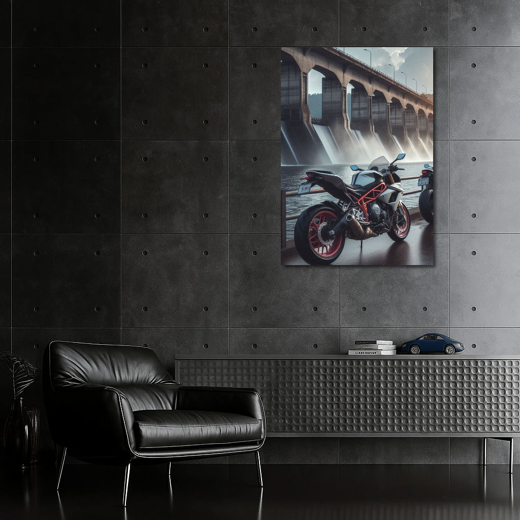 Freedom on Wheels: Motorcycle at the Dam