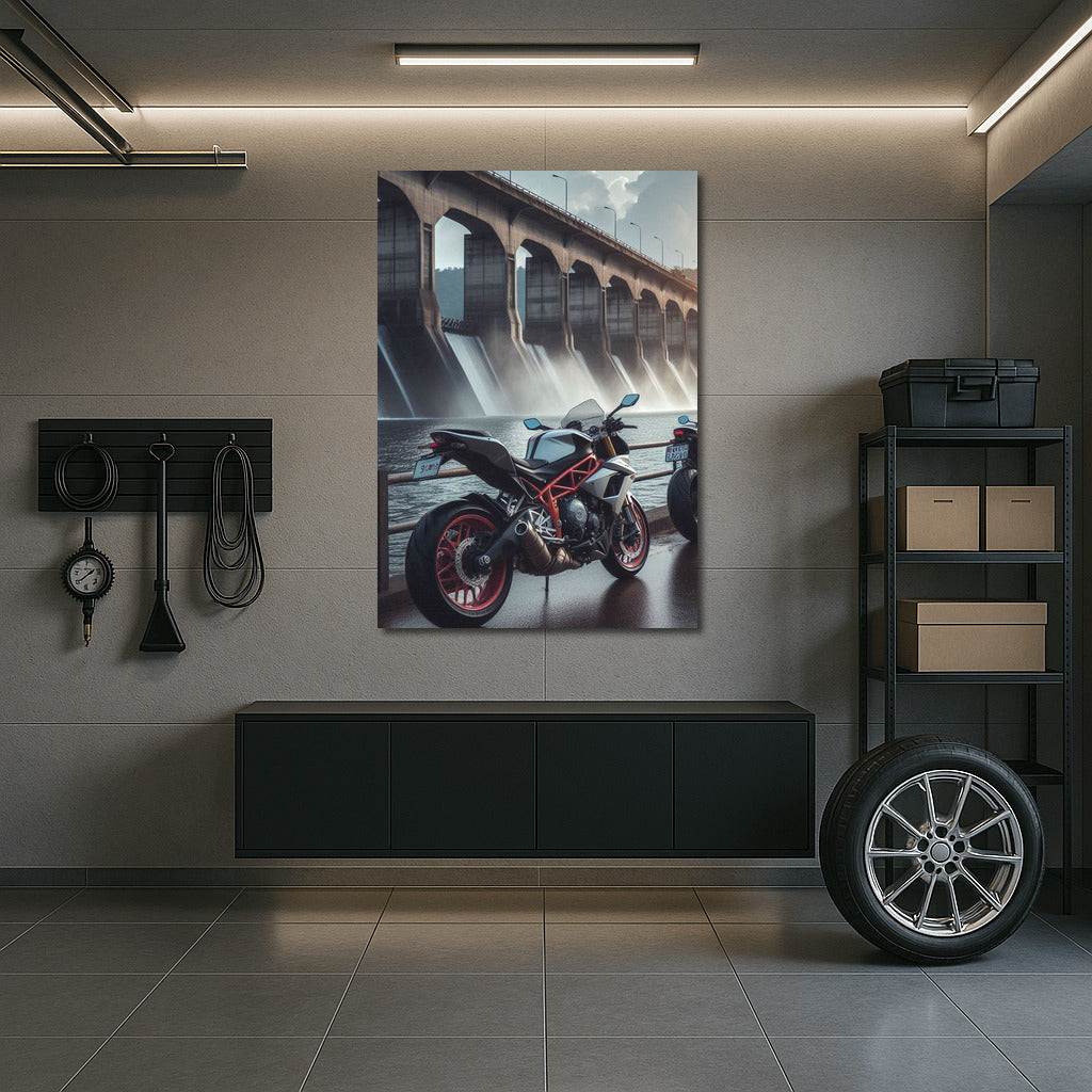 Freedom on Wheels: Motorcycle at the Dam