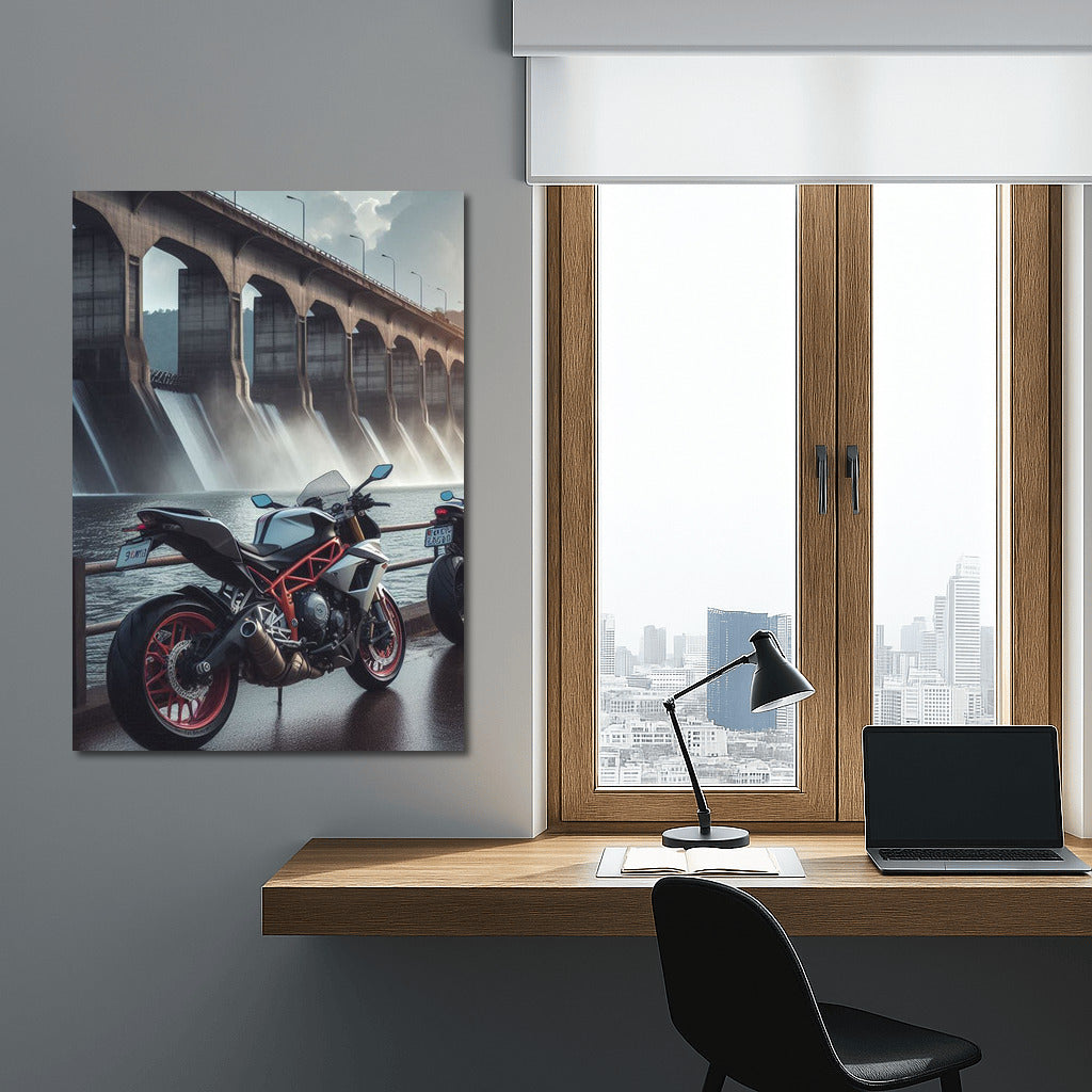 Freedom on Wheels: Motorcycle at the Dam