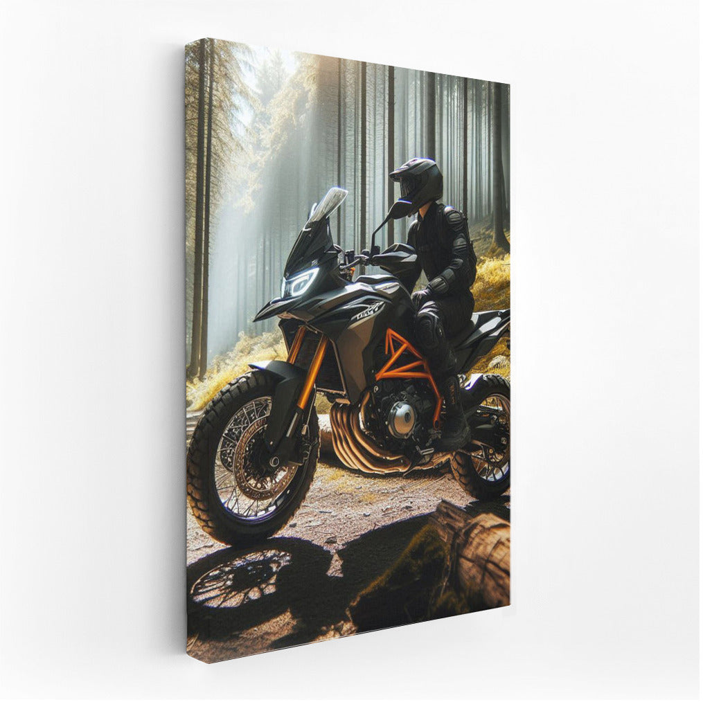 Freedom on Wheels: Motorcycle on a Forest Trail