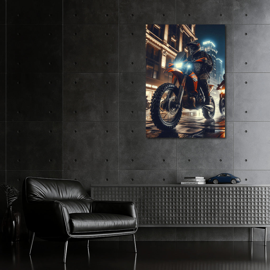 Night Racing: Off-Road Motorcycles on City Streets