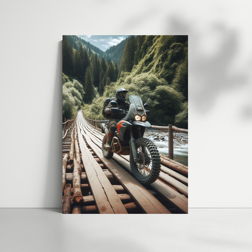 Dirt Bike Freedom: Wooden Bridge Adventure