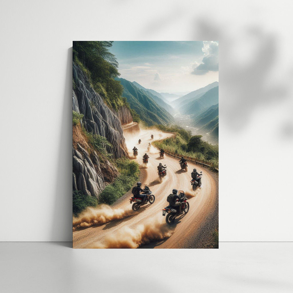 Extreme Drive: Off-Road Motorcycles on Mountain Track