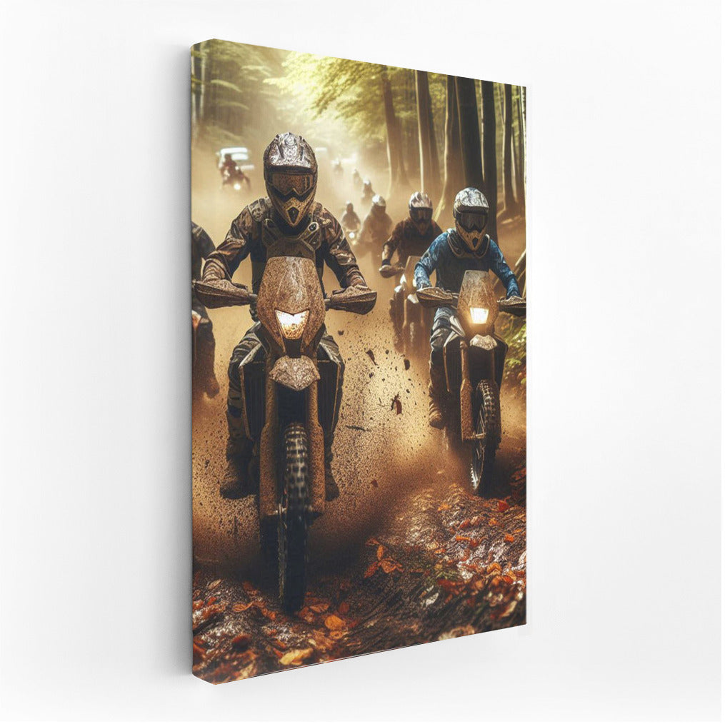 Forest Run: Off-Road Motorcycles in Dynamics