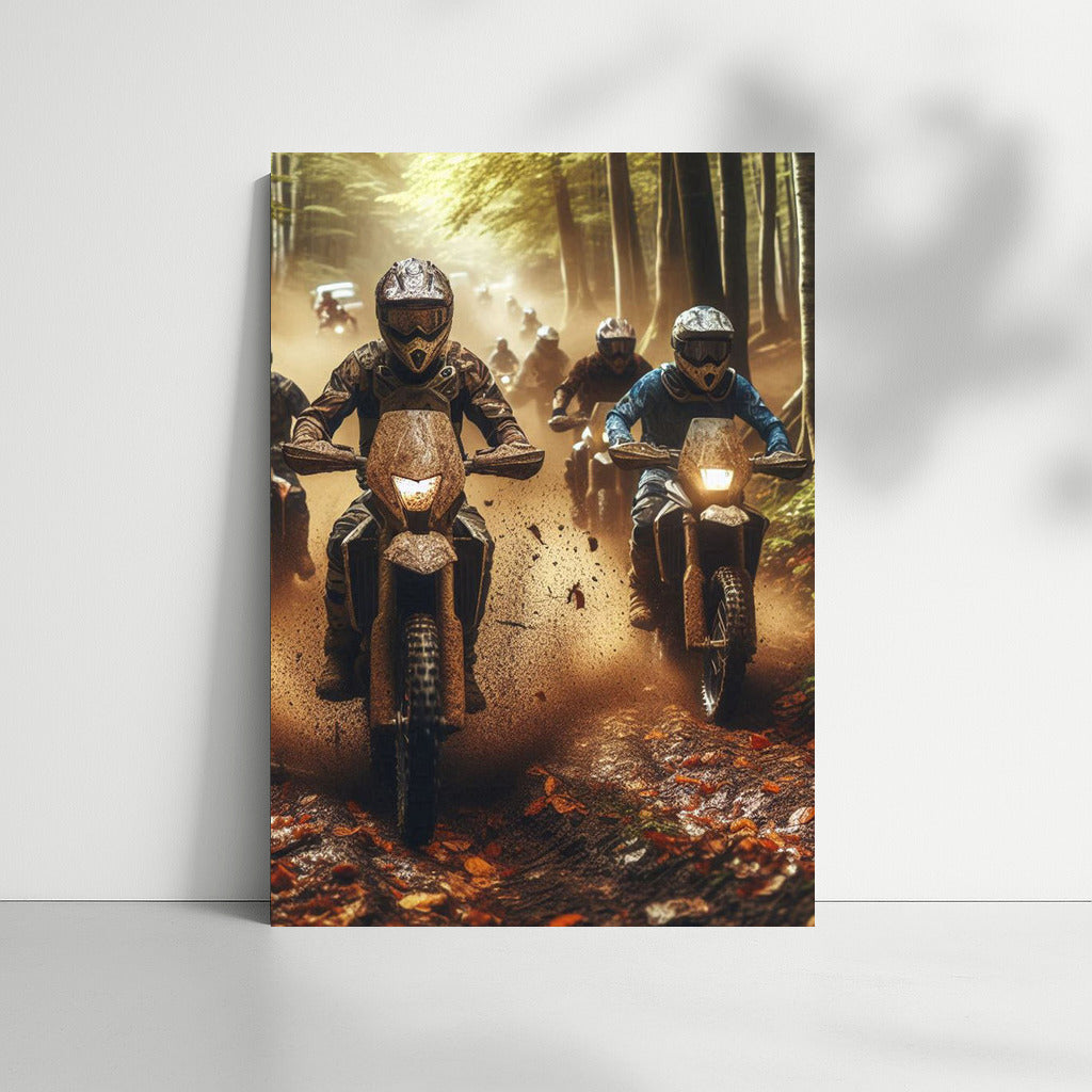 Forest Run: Off-Road Motorcycles in Dynamics