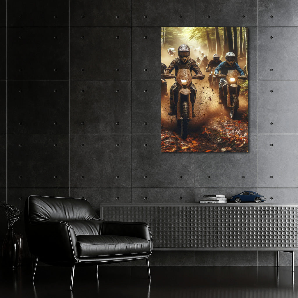 Forest Run: Off-Road Motorcycles in Dynamics