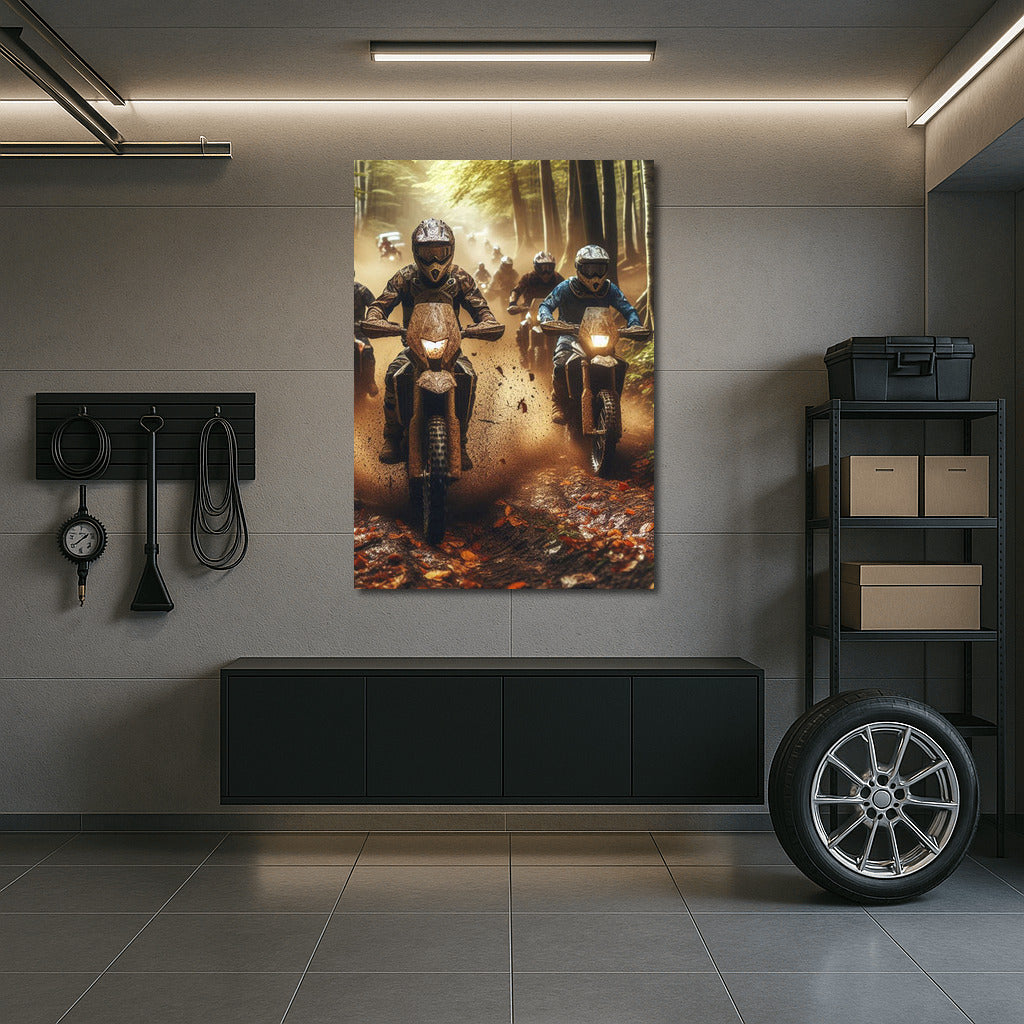 Forest Run: Off-Road Motorcycles in Dynamics