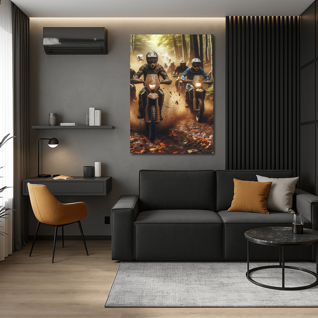 Forest Run: Off-Road Motorcycles in Dynamics