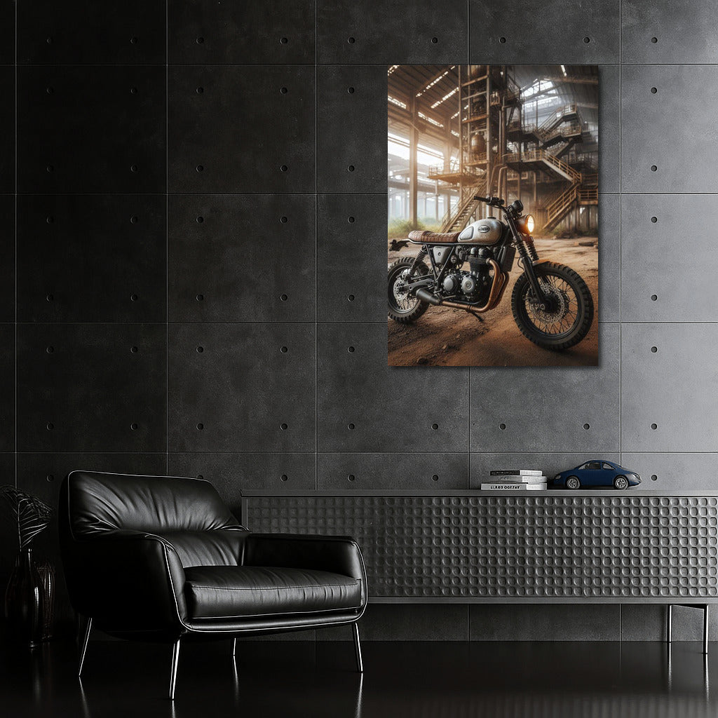 Freedom on Wheels: Vintage Scrambler at Abandoned Factory