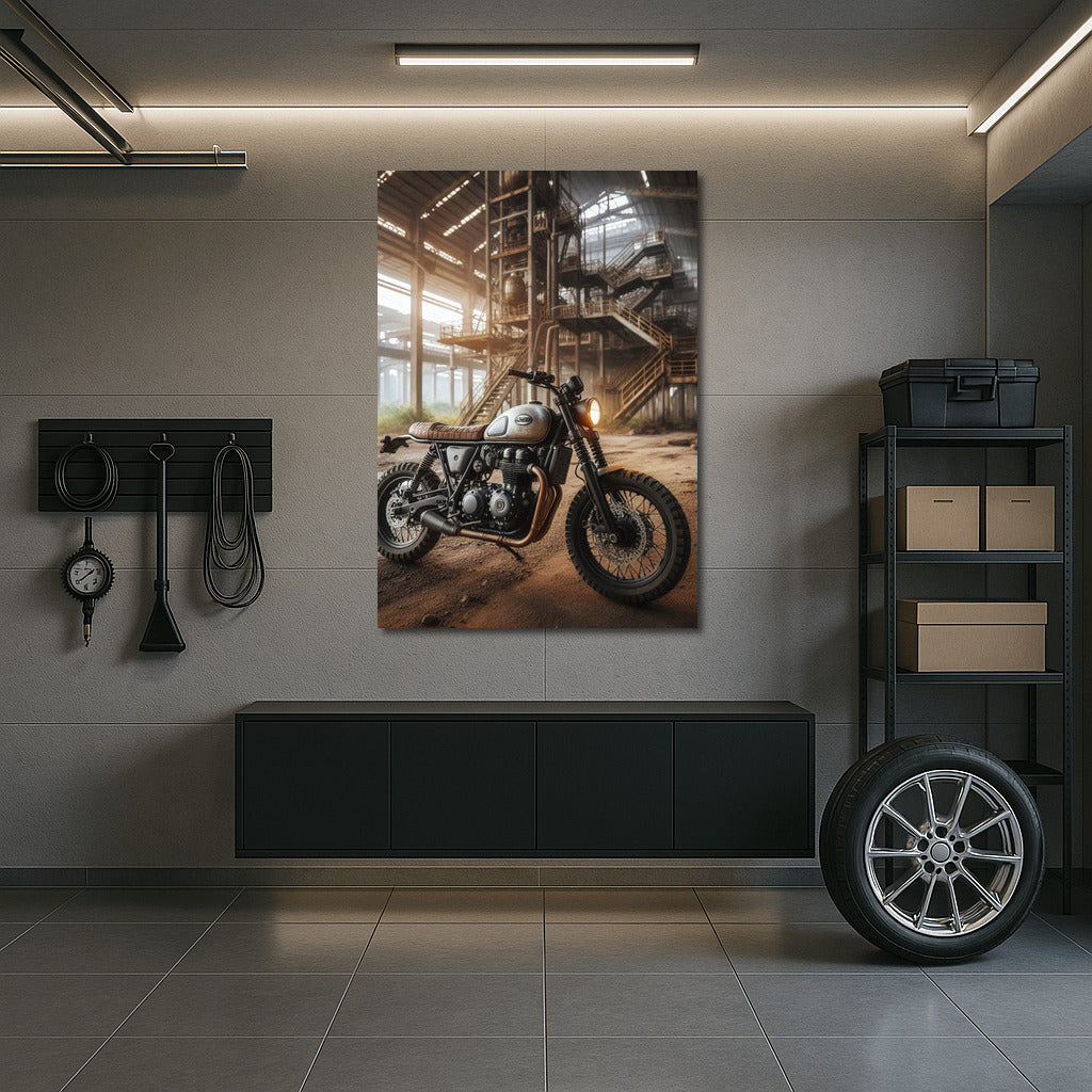Freedom on Wheels: Vintage Scrambler at Abandoned Factory