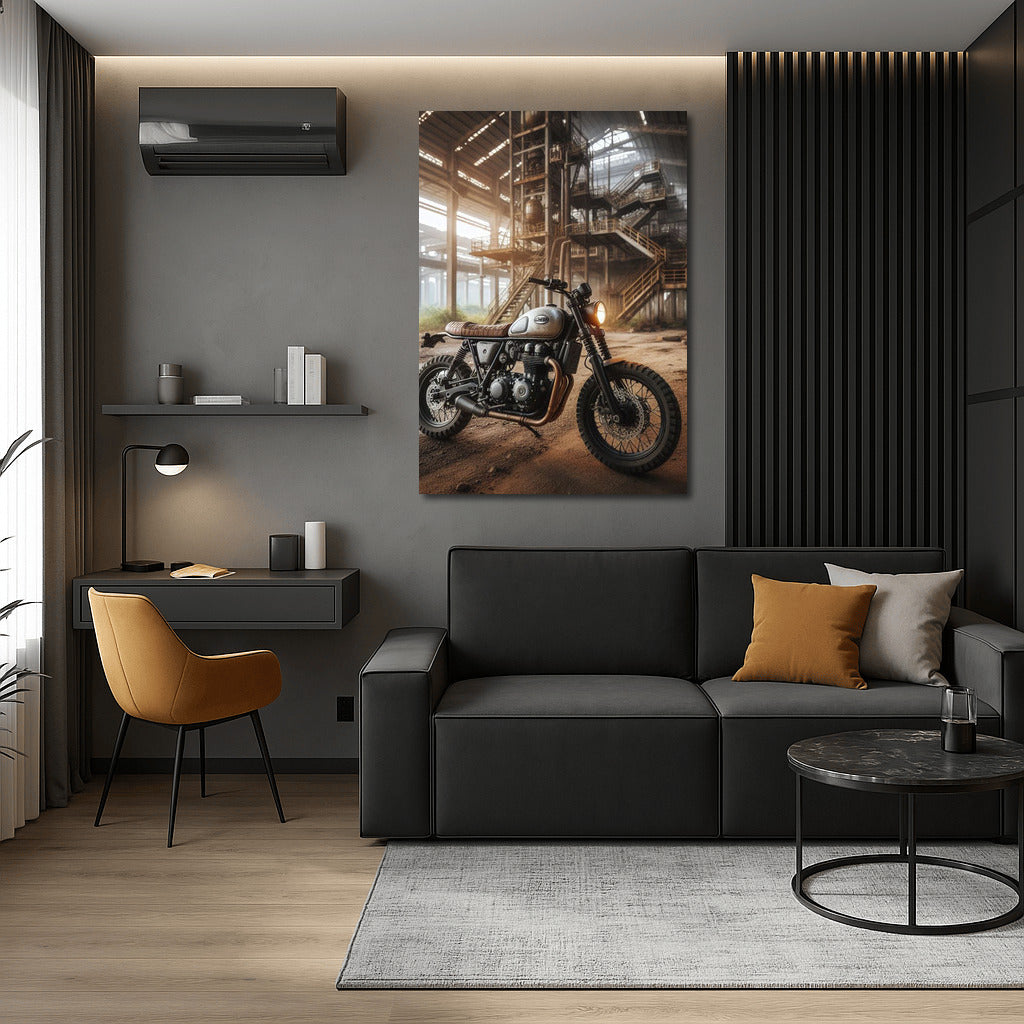 Freedom on Wheels: Vintage Scrambler at Abandoned Factory