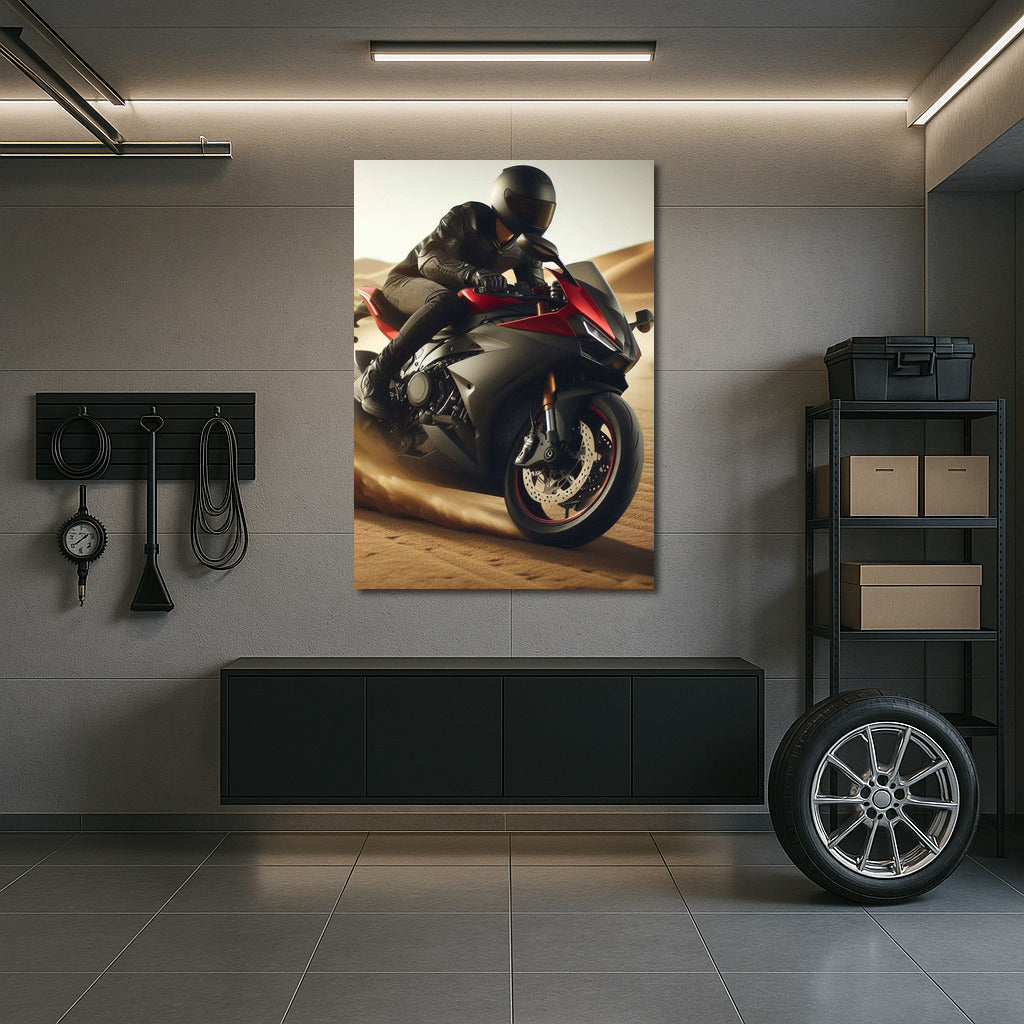 High-Speed Sportbike in the Desert: The Wind of Freedom and Style