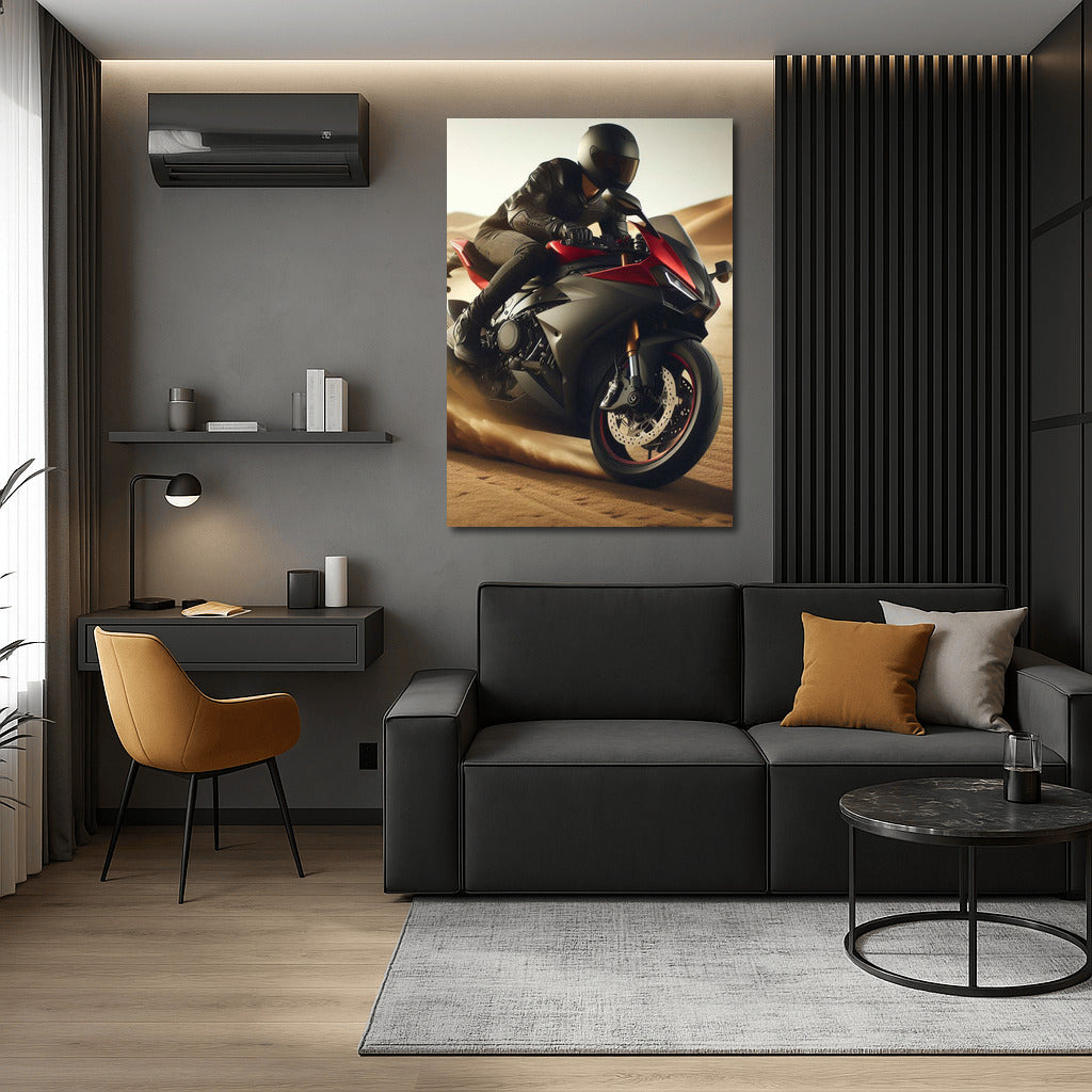 High-Speed Sportbike in the Desert: The Wind of Freedom and Style