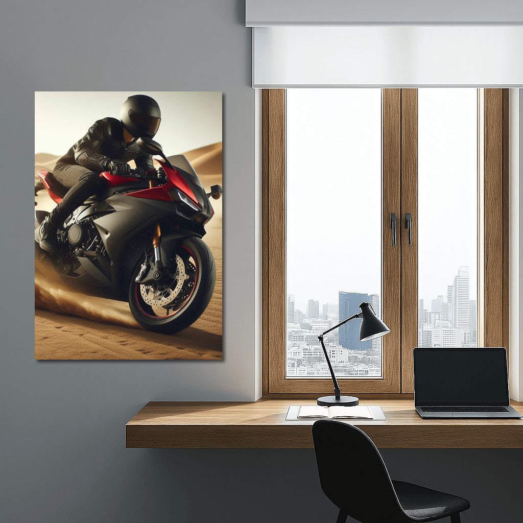 High-Speed Sportbike in the Desert: The Wind of Freedom and Style