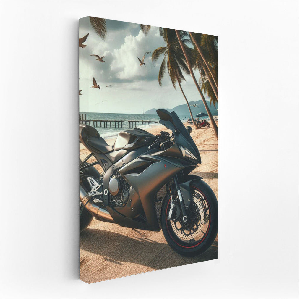 Adrenaline on the Shore: Sportbike on the Beach