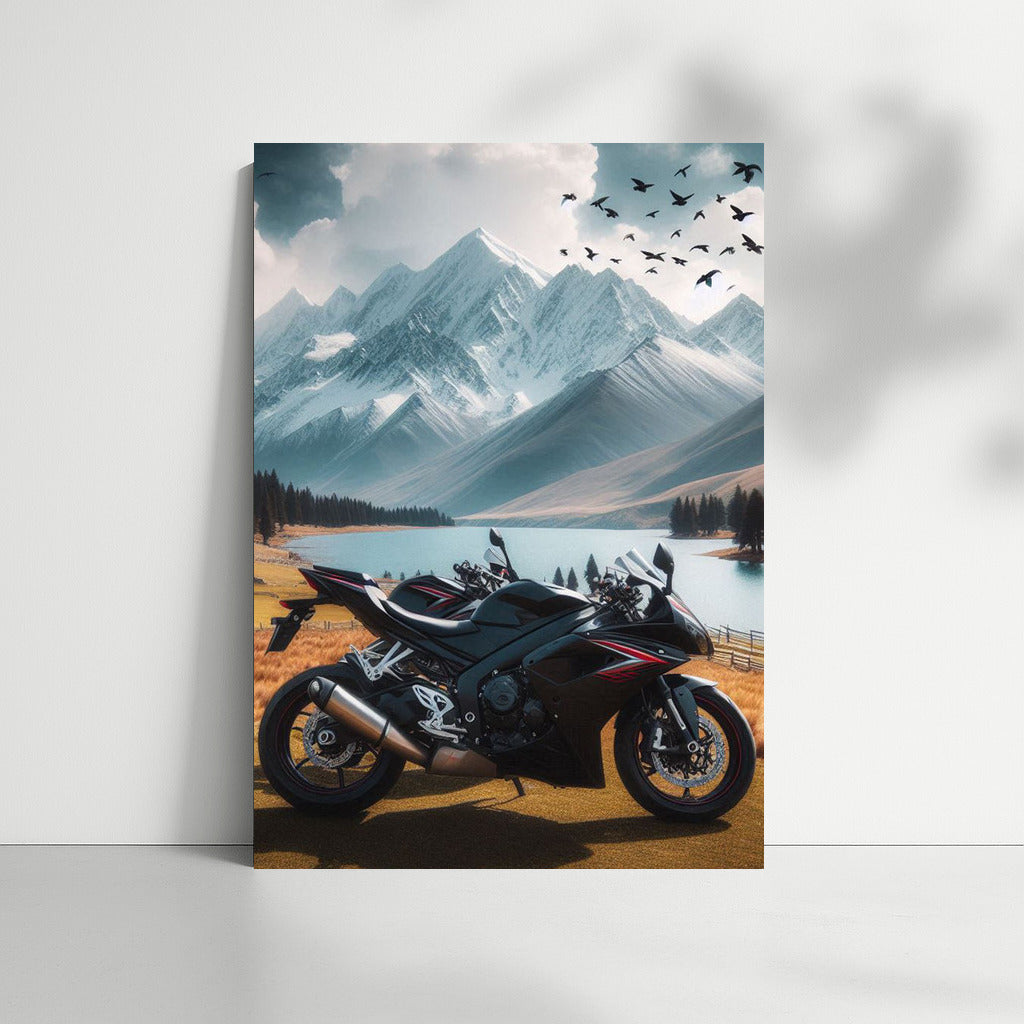 Sport Bike and Mountain Majesty: Steel Power in Nature