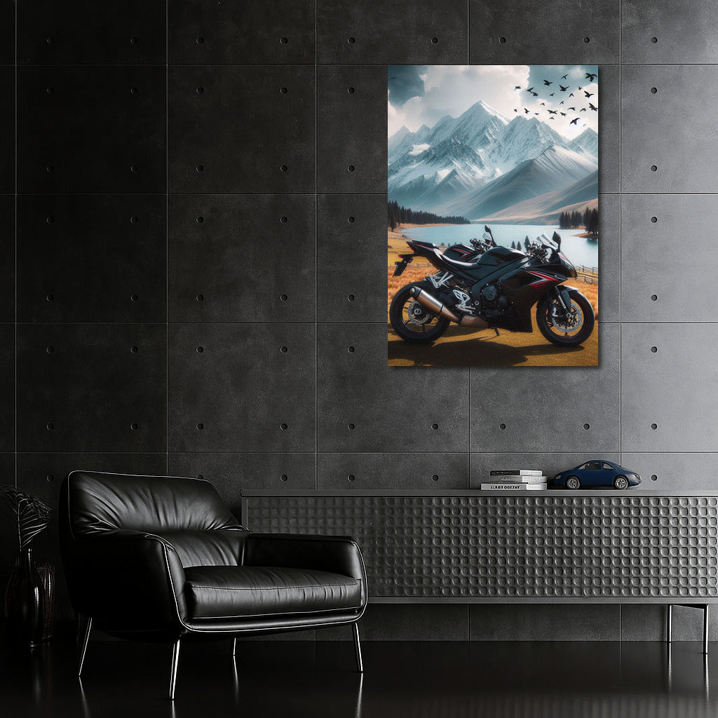 Sport Bike and Mountain Majesty: Steel Power in Nature