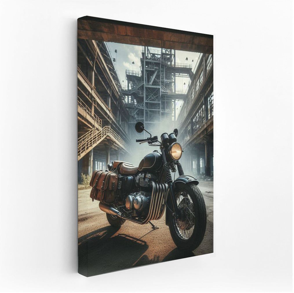 Touring Motorcycle in an Abandoned Factory: Industrial Poetry of Speed