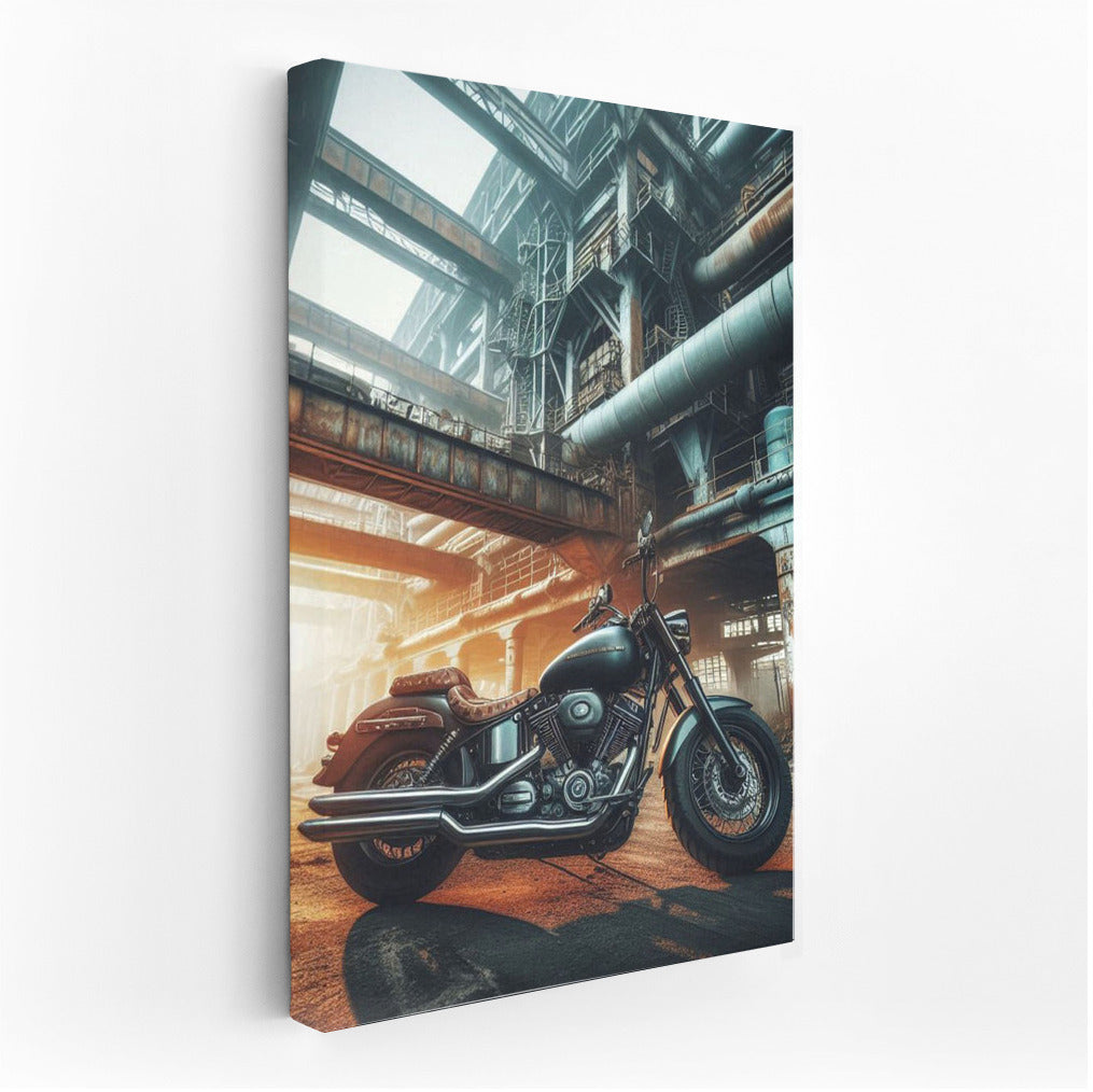 Freedom on Wheels: Touring Motorcycle in an Abandoned Industrial Zone