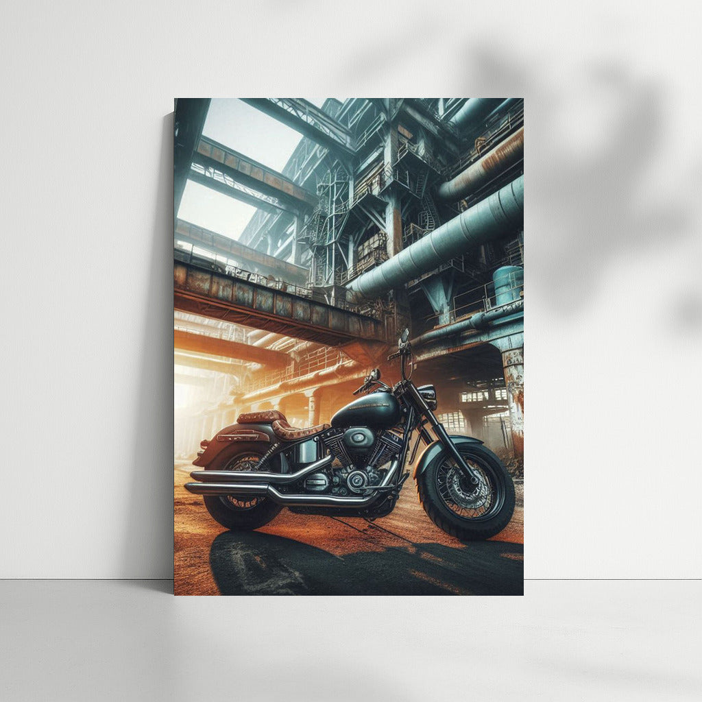 Freedom on Wheels: Touring Motorcycle in an Abandoned Industrial Zone