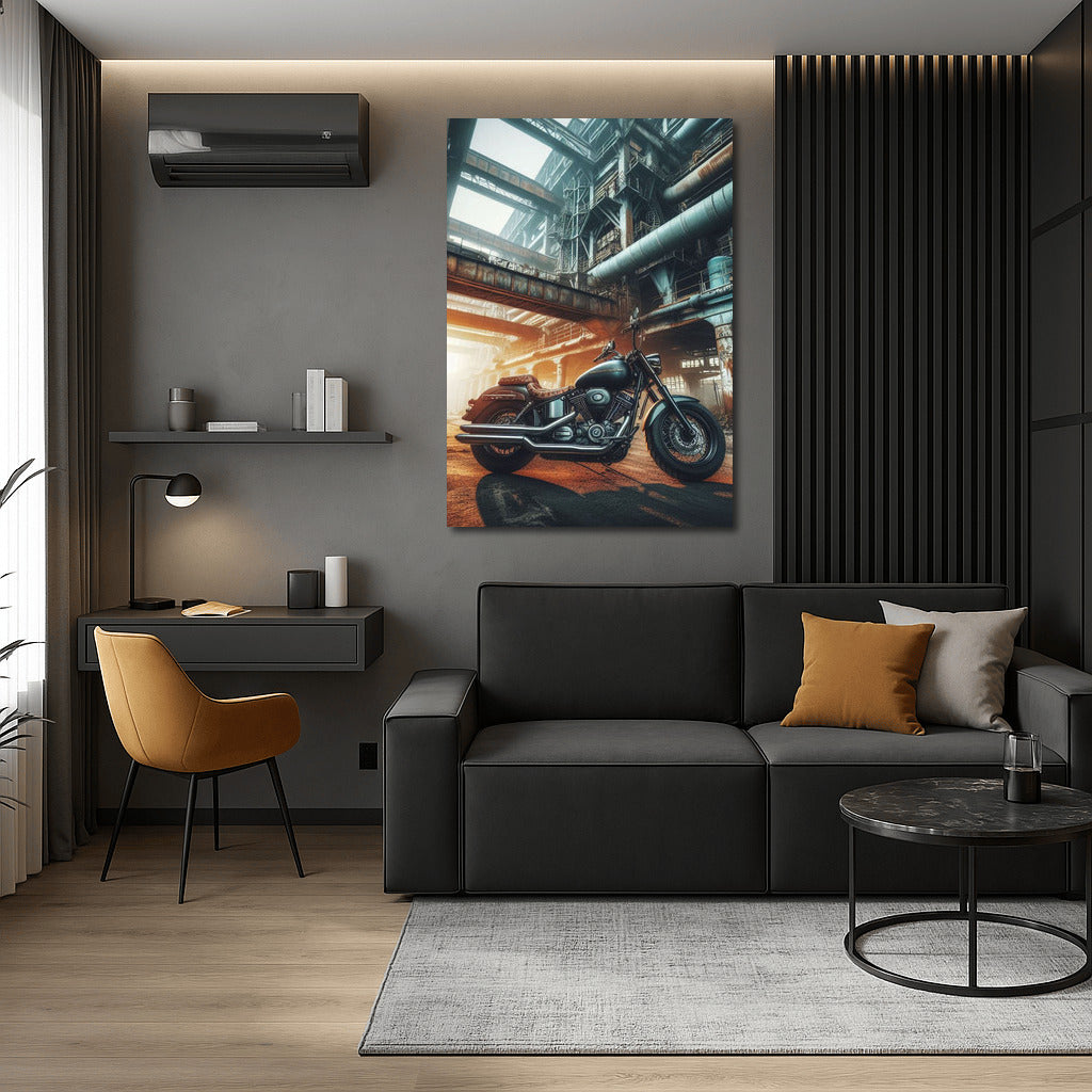 Freedom on Wheels: Touring Motorcycle in an Abandoned Industrial Zone