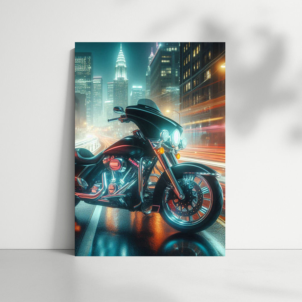 Neon Night: Touring Motorcycle in the Lights of the Metropolis
