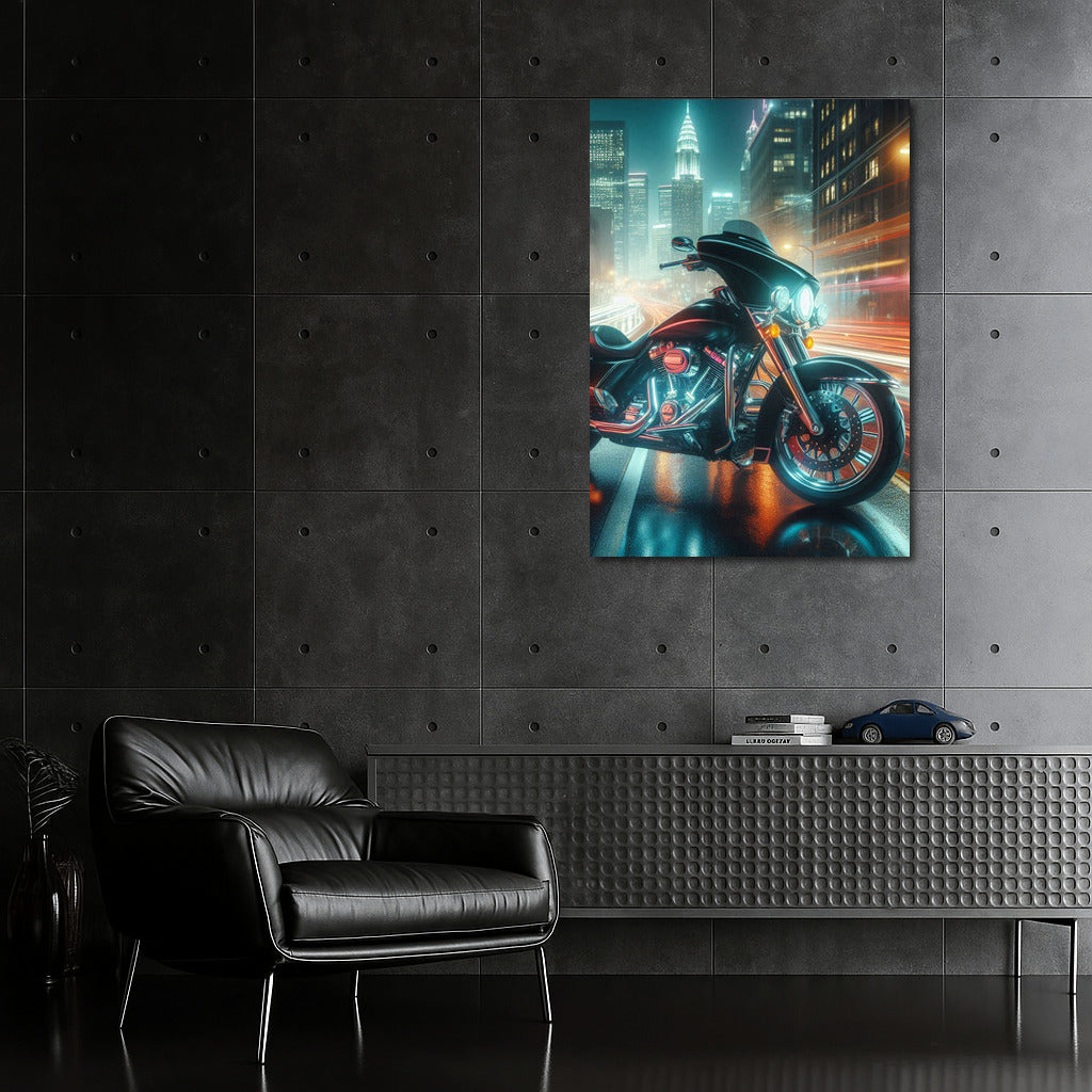 Neon Night: Touring Motorcycle in the Lights of the Metropolis