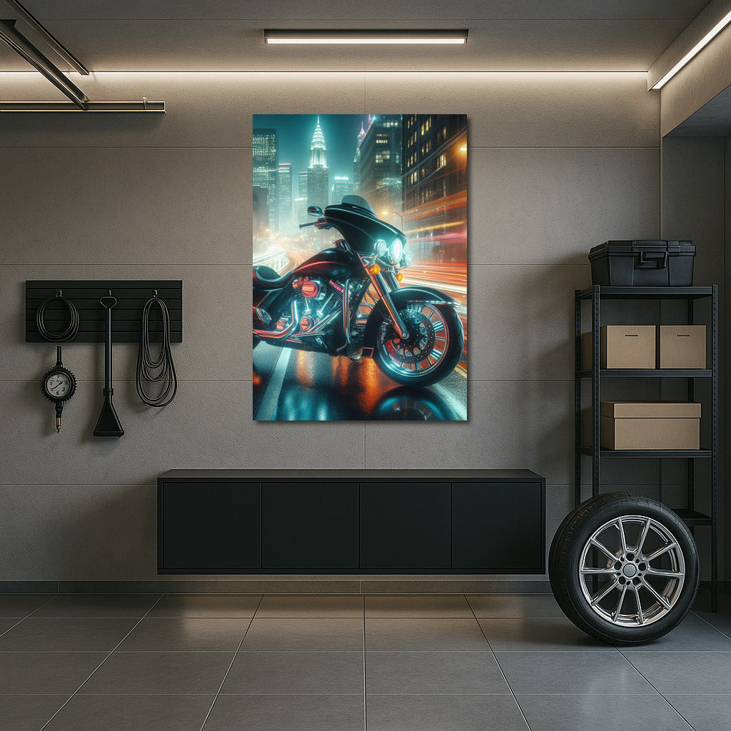 Neon Night: Touring Motorcycle in the Lights of the Metropolis