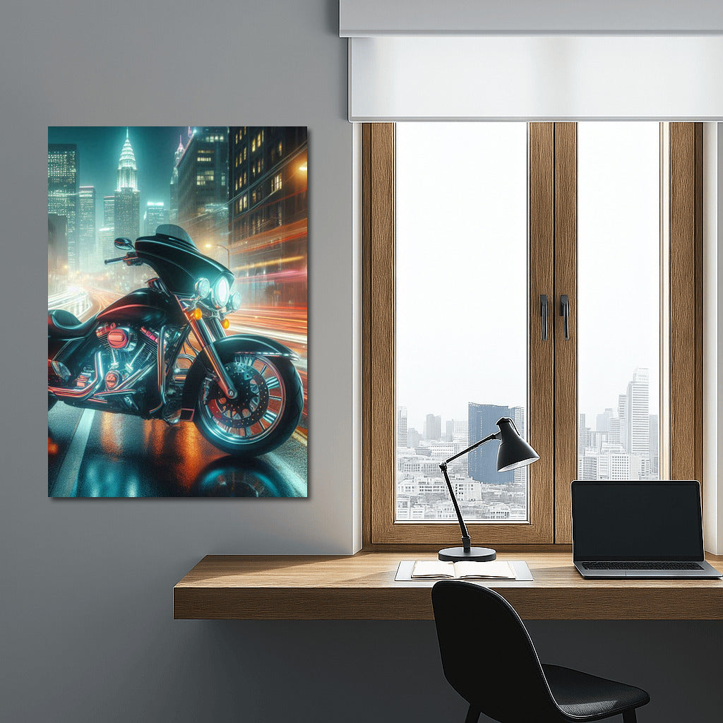 Neon Night: Touring Motorcycle in the Lights of the Metropolis