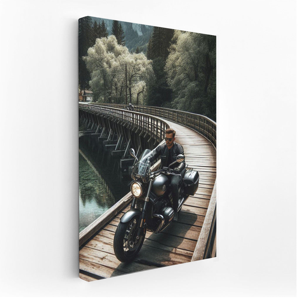 Touring Motorcycle on the Bridge: The Spirit of Freedom and Adventure