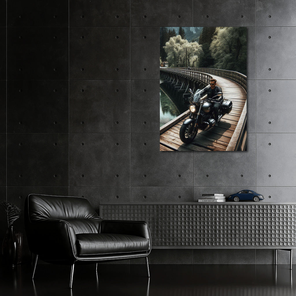 Touring Motorcycle on the Bridge: The Spirit of Freedom and Adventure