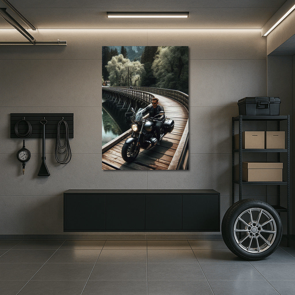 Touring Motorcycle on the Bridge: The Spirit of Freedom and Adventure