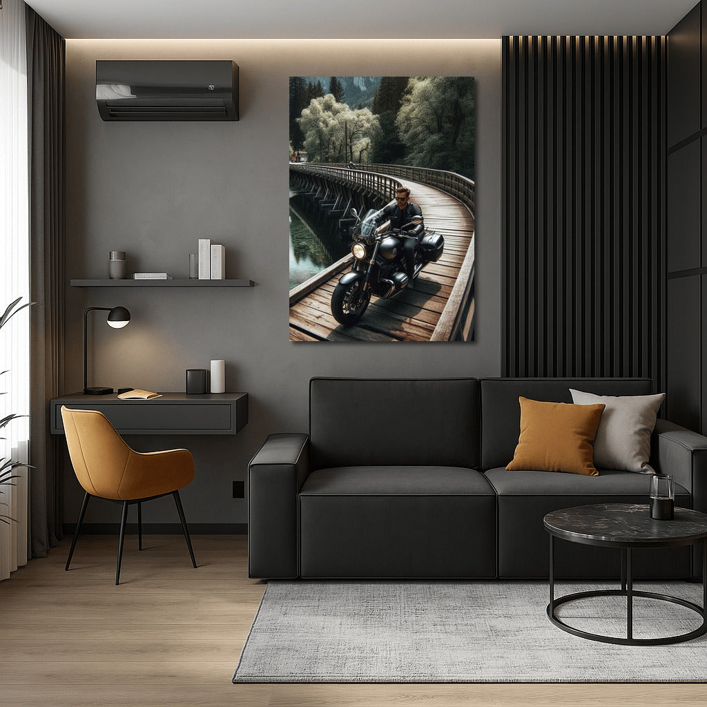 Touring Motorcycle on the Bridge: The Spirit of Freedom and Adventure