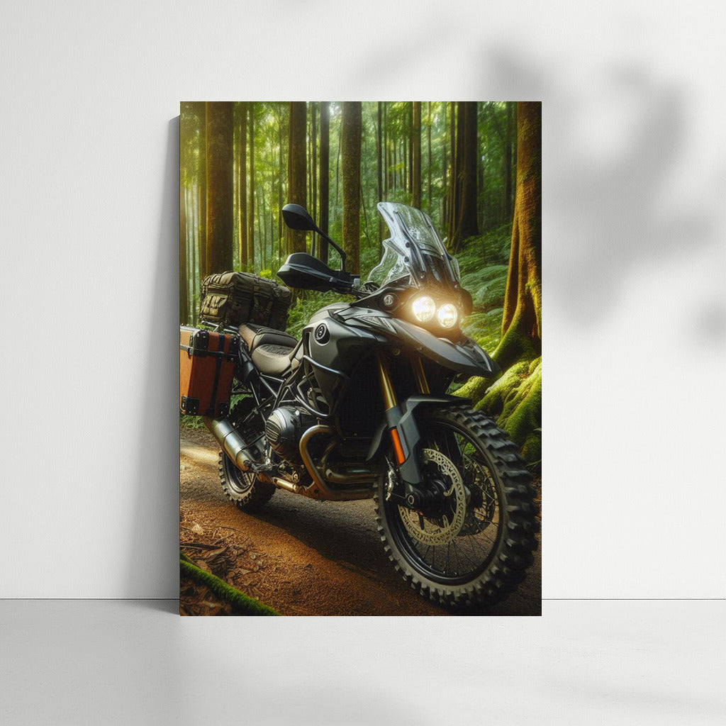 BMW Touring Motorcycle on the Forest Trail: The Spirit of Freedom and Adventure