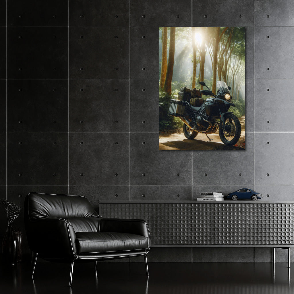 Freedom on Wheels: Motorcycle Touring on a Forest Trail