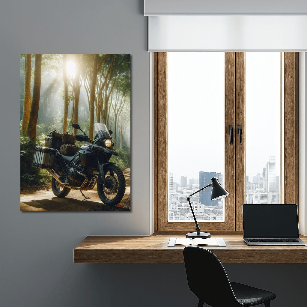 Freedom on Wheels: Motorcycle Touring on a Forest Trail