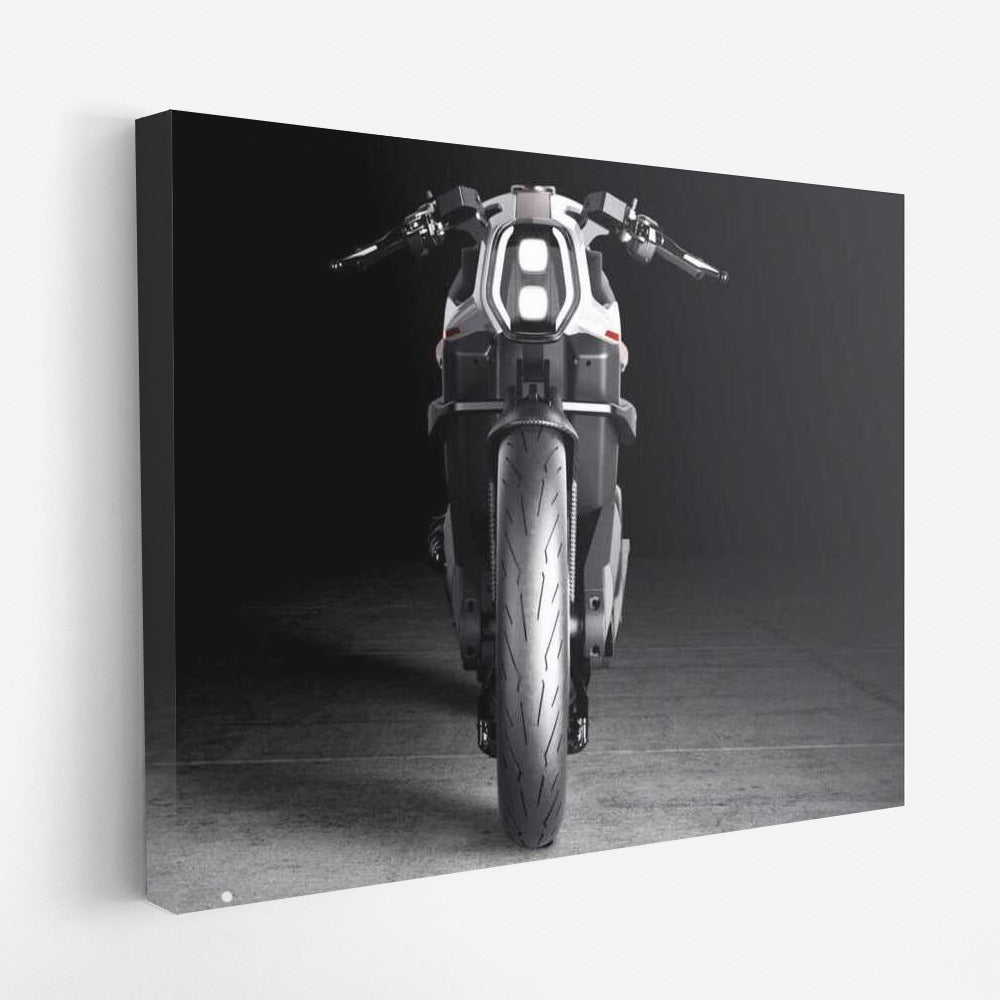 Futuristic Motorcycle: Power and Style in a Modern Interior