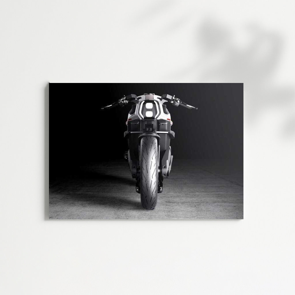 Futuristic Motorcycle: Power and Style in a Modern Interior