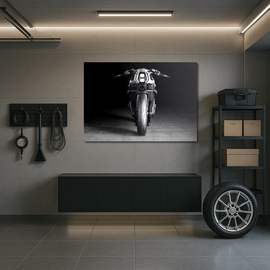 Futuristic Motorcycle: Power and Style in a Modern Interior