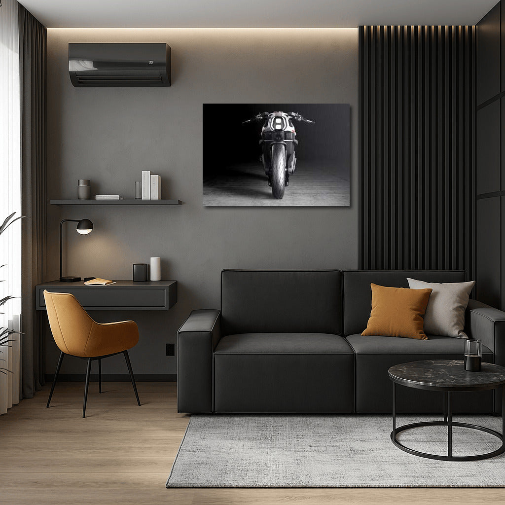 Futuristic Motorcycle: Power and Style in a Modern Interior