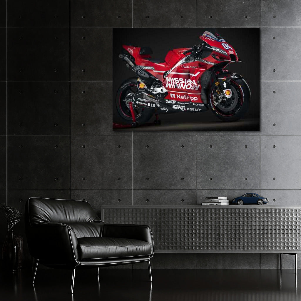 Speed and Adrenaline: Ducati Sports Bike in Bright Colors