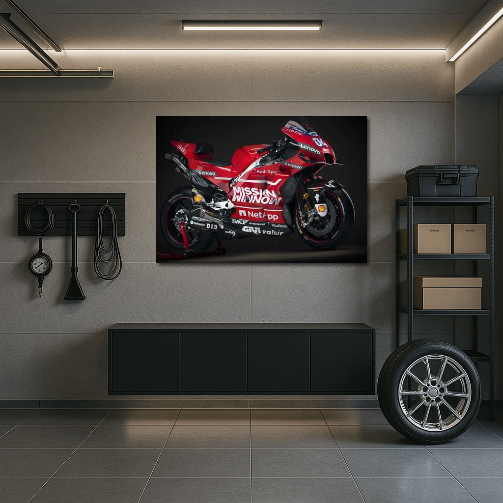 Speed and Adrenaline: Ducati Sports Bike in Bright Colors