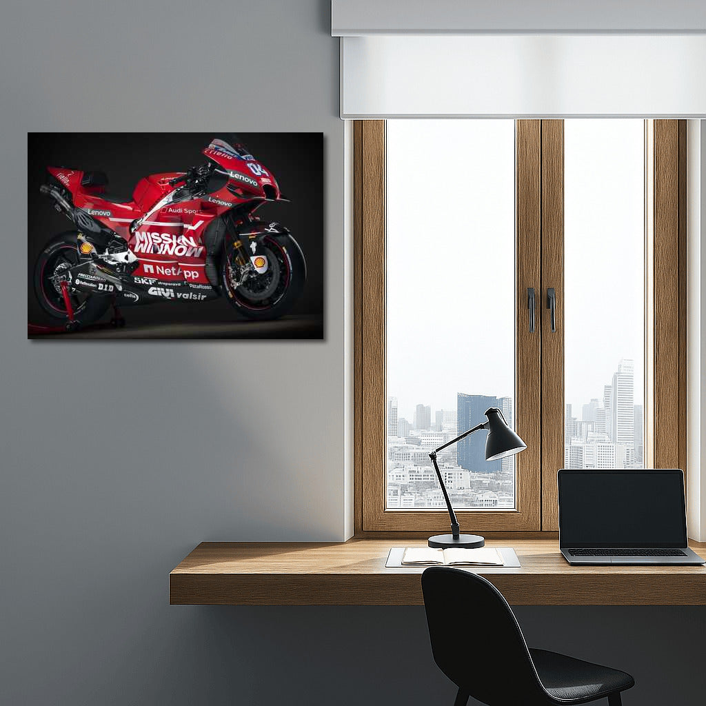 Speed and Adrenaline: Ducati Sports Bike in Bright Colors