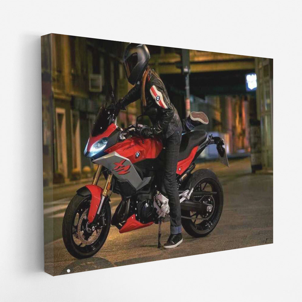 Night Race: Dynamic BMW Motorcycle in the City